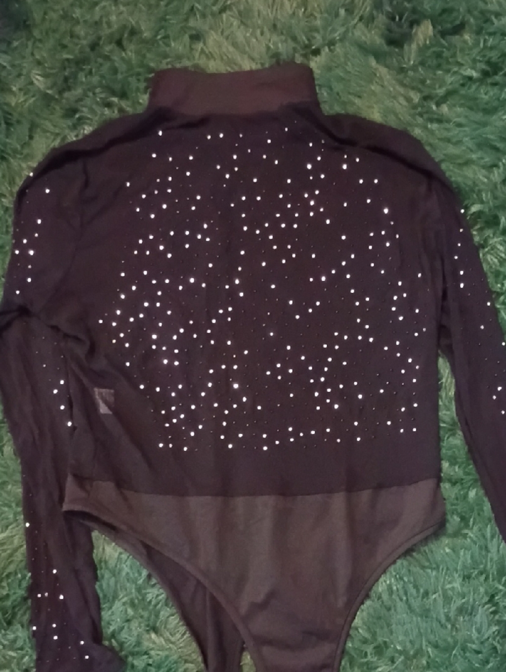 Black Sparkle Mesh Bodysuit